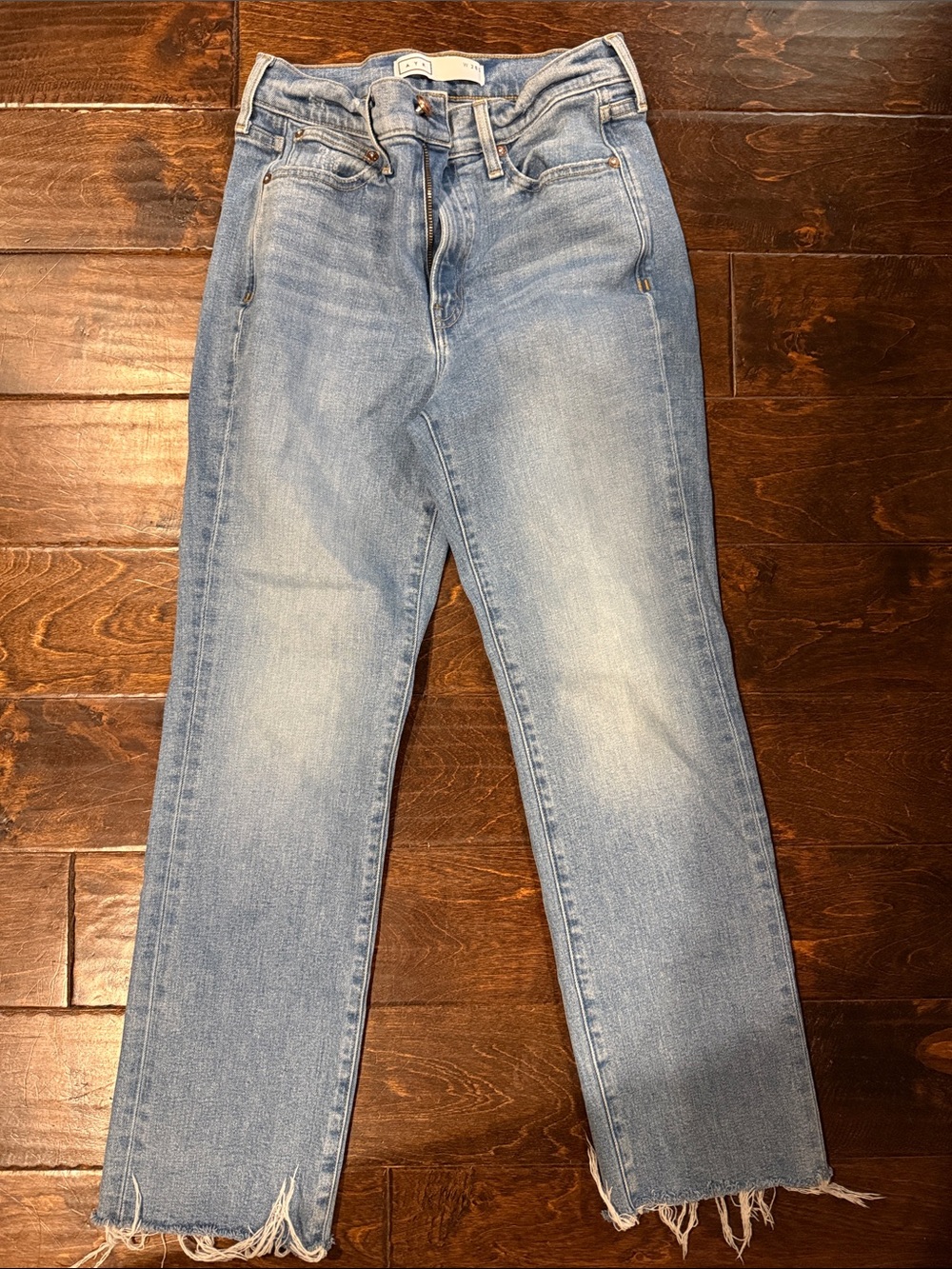 AYR Light Blue Cropped Straight Jeans